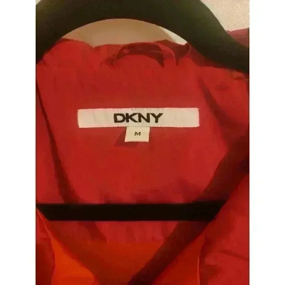 DKNY Jacket Womens Medium Pockets ZipUp Collar Barbiecore Classic Timeless